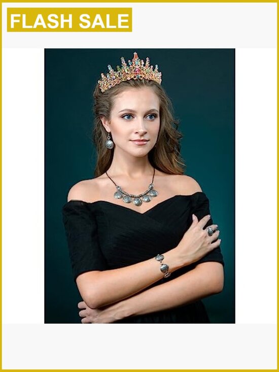 Elegant Rhinestone Princess Crown with Comb, Birthday Tiara